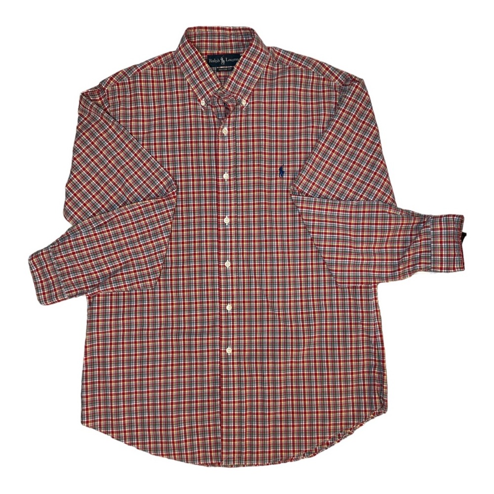 Polo Ralph Lauren Custom Fit Men’s Size L Button Down Plaid Long Sleeve - Picture 2 of 10